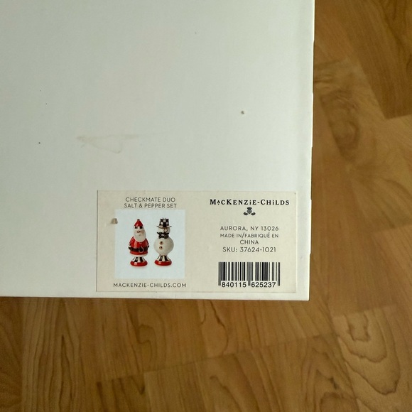 Mackenzie-Childs Salt & Pepper Shaker Santa & Snowman - Picture 3 of 8